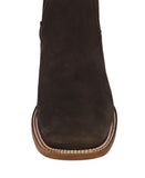Mens #201 Dark Brown Chelsea Cowboy Boots Leather - Square Toe