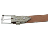 Off White Western Belt Iguana Print Leather - Silver Buckle