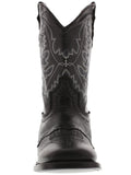 Kids Grizzly Black Western Cowboy Boots Leather - Square Toe