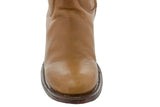 Womens Italia Light Brown Leather Cowboy Boots Equestrian - Round Toe