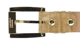 Men's Sand Genuine Crocodile Skin Leather Belt Golden Links