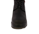 Mens #S003 Black Leather Work Boots - Steel Toe