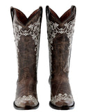 Womens Stella Brown Leather Western Boots - Snip Toe