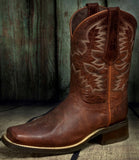 Mens Chedron Western Leather Cowboy Boots - Square Toe