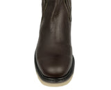 Mens Brown Leather Work Boots Soft Toe Shock Absorbing - #023SA