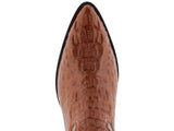 Rustic Brown Leather Cowboy Boots Real Crocodile Tail Skin J Toe