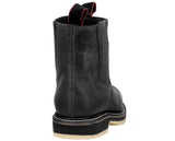 Mens Black Leather Work Boots Soft Toe Shock Absorbing - #023SA