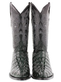 Mens Green Alligator Tail Print Leather Cowboy Boots J Toe