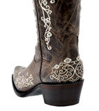 Womens Stella Brown Leather Western Boots - Snip Toe