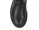 Mens Black Work Boots Real Leather Oil Resistant Pull On - #700W