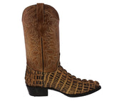 Mens Rustic Sand Alligator Tail Print Leather Cowboy Boots J Toe