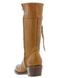 Womens Italia Light Brown Leather Cowboy Boots Equestrian - Round Toe