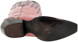 Womens Argyle Pink Cowboy Boots Studded Leather - Snip Toe