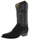 Men's Black Genuine Stingray Single Stone Leather Cowboy Boots