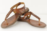 Womens Authentic Huaraches Real Leather Sandals T Strap Cognac - #232