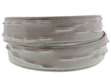 Off White Western Belt Crocodile Tail Print Leather - Silver Buckle