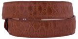 Cognac Western Cowboy Belt Anteater Print Leather - Rodeo Buckle