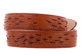 Cognac Western Belt Iguana Print Leather - Silver Buckle