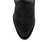 Kids Black Western Boots Buffalo Print Leather - J Toe