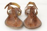 Womens Authentic Huaraches Real Leather Sandals T Strap Cognac - #232