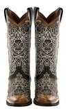 Womens Samantha Brown Cowgirl Boots Floral Embroidered - Snip Toe