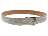 Off White Western Belt Crocodile Tail Print Leather - Silver Buckle